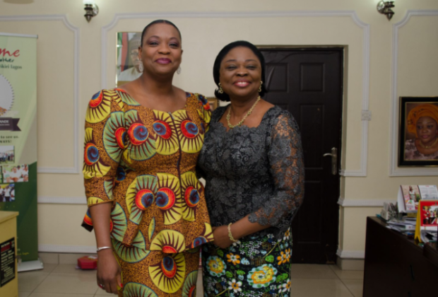 HON. LOLA AKANDE LAGOS STATE COMMISSIONER FOR WOMEN AFFAIRS & POVERTY ALLEVIATION & TOUN OKEWALE SONAIYA DURING A VISIT TO THE MINISTRY.