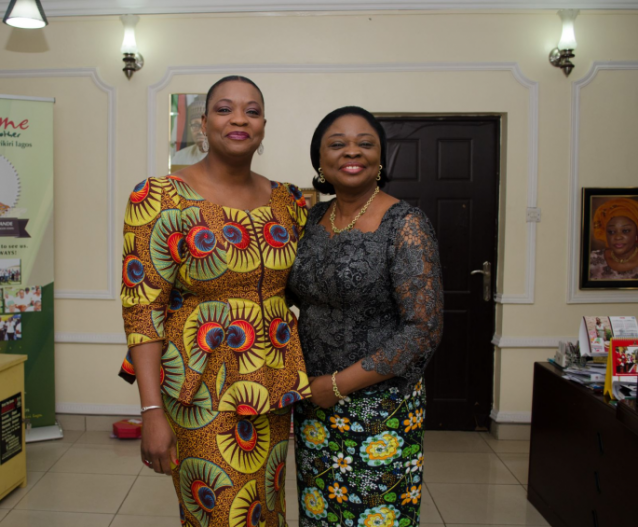 HON. LOLA AKANDE LAGOS STATE COMMISSIONER FOR WOMEN AFFAIRS & POVERTY ALLEVIATION & TOUN OKEWALE SONAIYA DURING A VISIT TO THE MINISTRY.