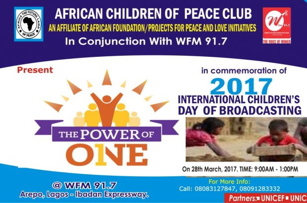 WFM 91.7, UNICEF & ACPC MARK INTERNATIONAL CHILDREN’S DAY OF BROADCASTING