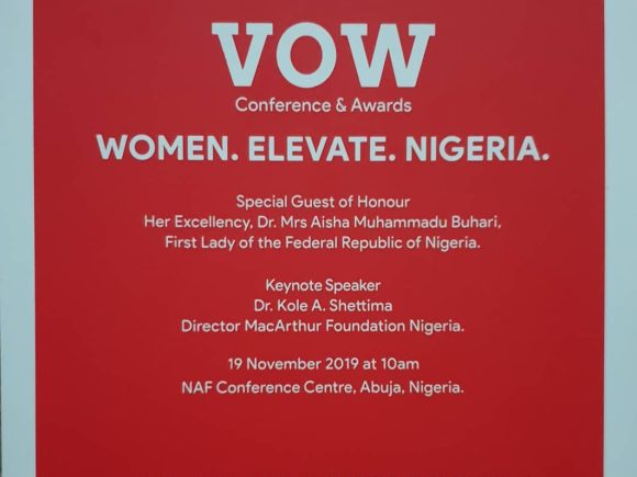 The 4th VOW Conference & Awards takes place on 19 November 2019 at NAF Conference Centre, Abuja, Nigeria.