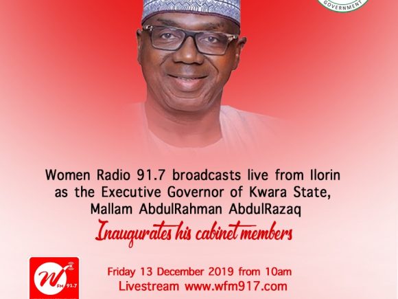 Women Radio 91.7 FM broadcasts live from Ilorin the inauguration of Kwara State cabinet members