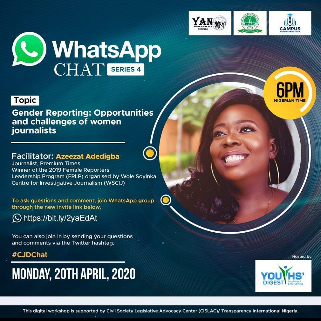 WhatsApp chat Series 4: Gender Reporting Opportunities and Challenges of Women Journalists