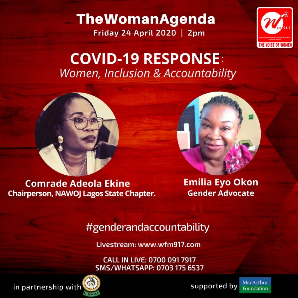 TheWomanAgenda : “Covid-19 response: Women’s Inclusion & Accountability”