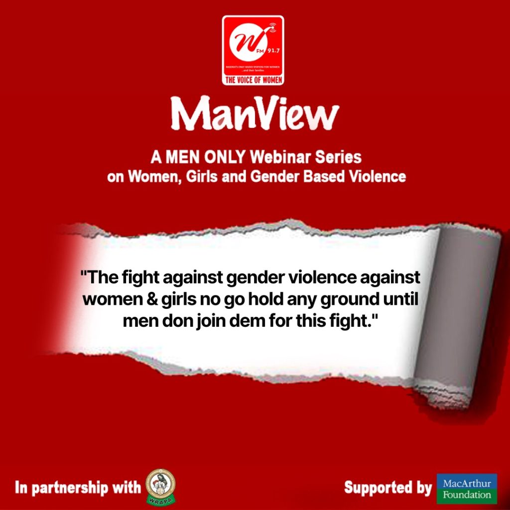 The ManView Men Only Webinar Series on Women, Girls and Gender Based Violence