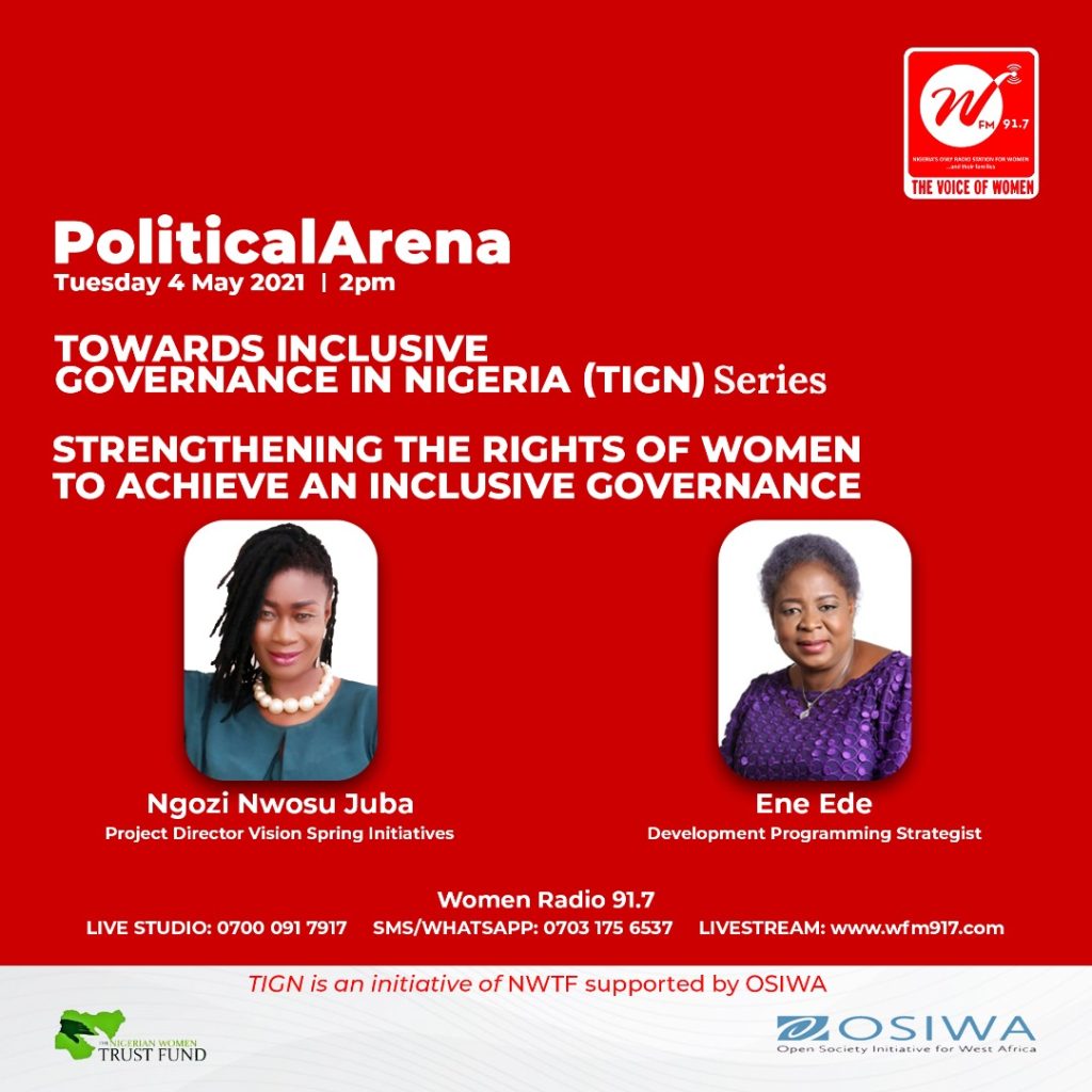 Political Arena: TIGN Series – Strengthening the Rights of Women to Achieve an Inclusive Governance