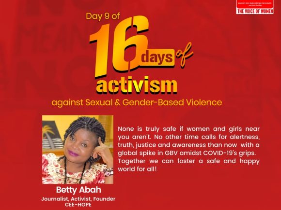 Day 9 of 16 Days of Activism – Against Sexual and Gender-Based Violence