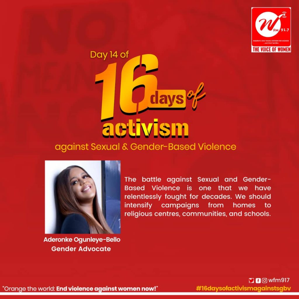 Day 14 of 16 Days of Activism – Against Sexual and Gender-Based Violence