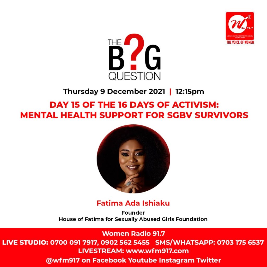 The Big Question: Day 15 of the 16 Days Of Activism: Mental Health Support For SGBV Survivors