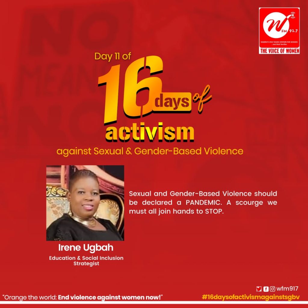 Day 11 of 16 Days of Activism – Against Sexual and Gender-Based Violence