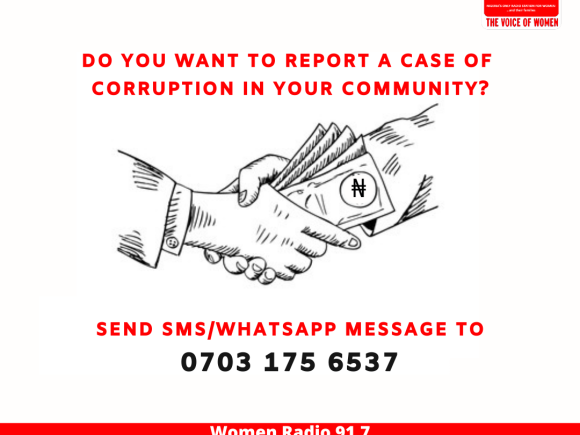 Do you want to report a case of  corruption in your community?