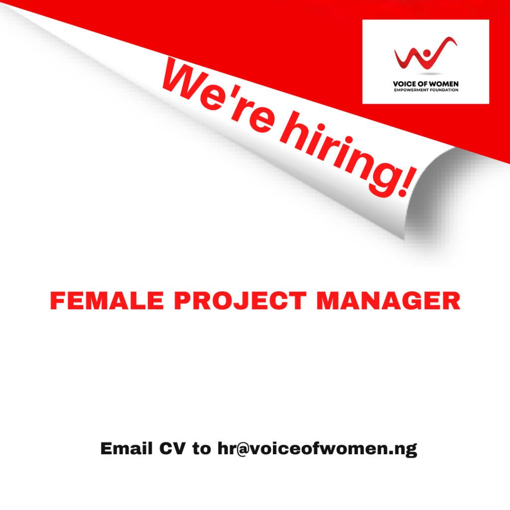 VACANCY -FEMALE PROJECT MANAGER