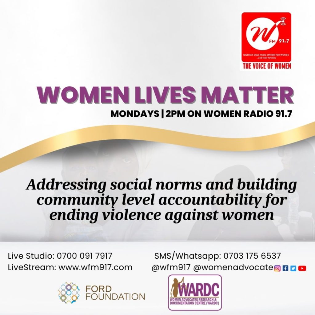 Join us on Women Live Matter every Monday by 2:00pm on Wfm 91.7