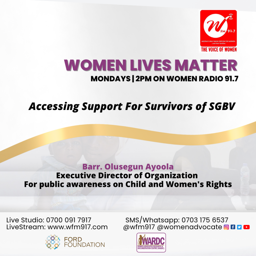 WOMEN LIVES MATTER – Accessing Support For Survivors of SGBV