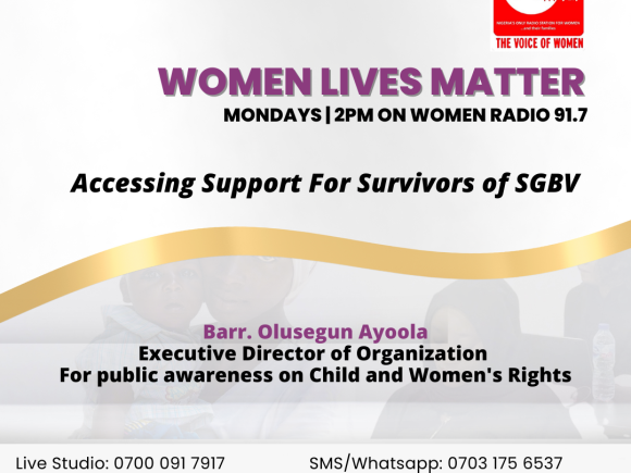 WOMEN LIVES MATTER – Accessing Support For Survivors of SGBV