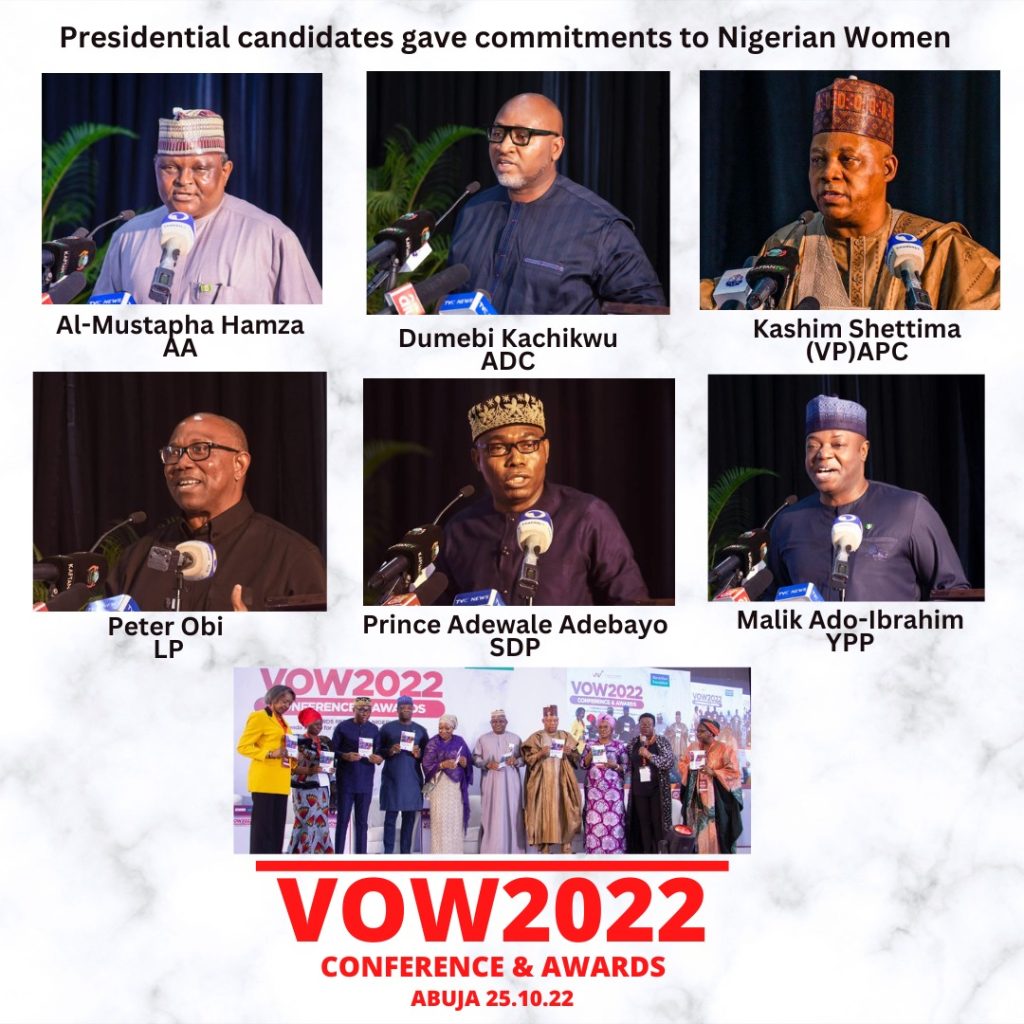 PRESIDENTIAL CANDIDATES COMMIT TO WOMANIFESTO AT VOW2022