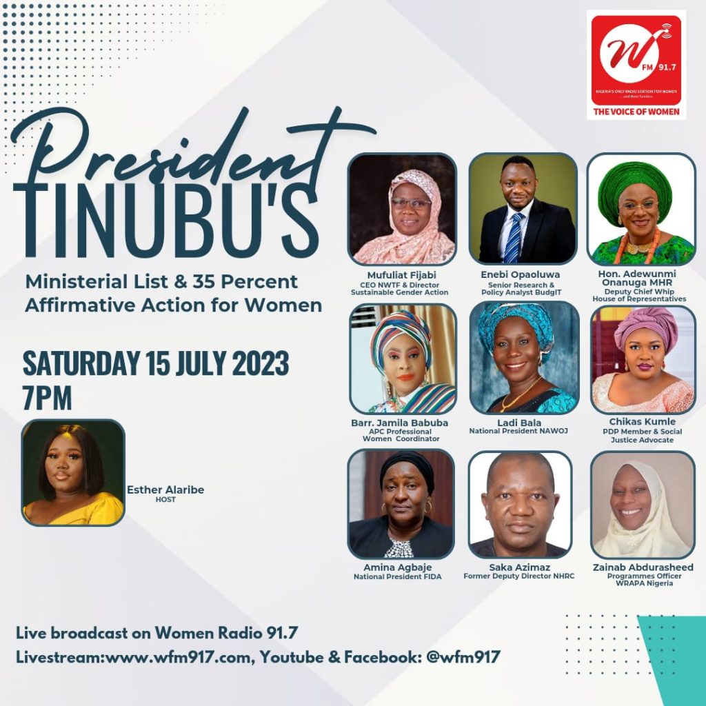 President Tinubu’s Ministerial List & 35% Affirmative Action For Women