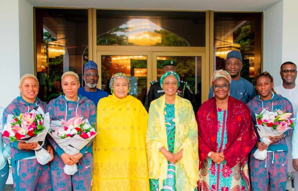 First Lady welcomes Super Falcons at State House Abuja