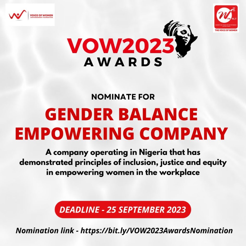 VOW2023 Awards for Gender Balance Empowering Company