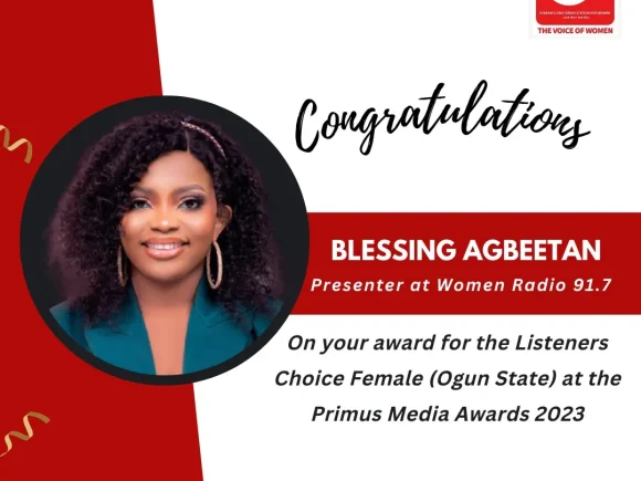 Congratulations to our amazing radio presenter, Blessing Agbeetan