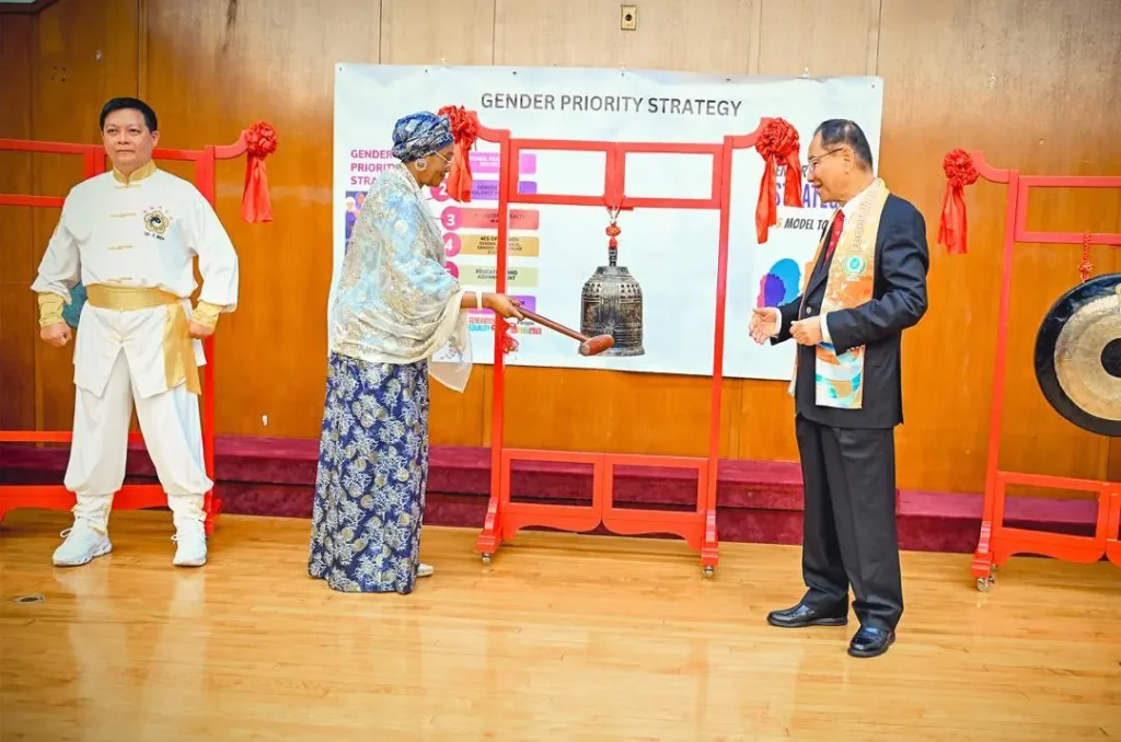 FIRST LADY OLUREMI TINUBU IS 517TH PEACE BELL RINGER IN THE WORLD