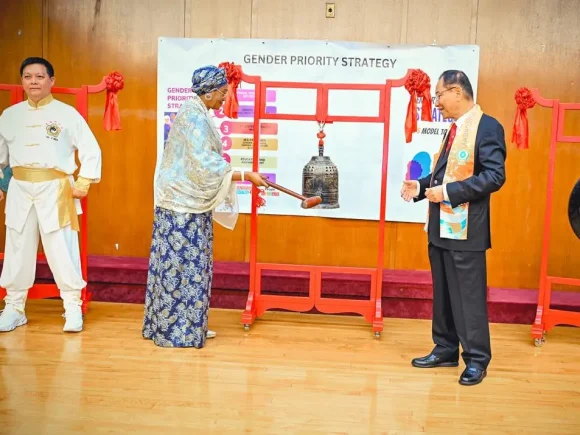 FIRST LADY OLUREMI TINUBU IS 517TH PEACE BELL RINGER IN THE WORLD