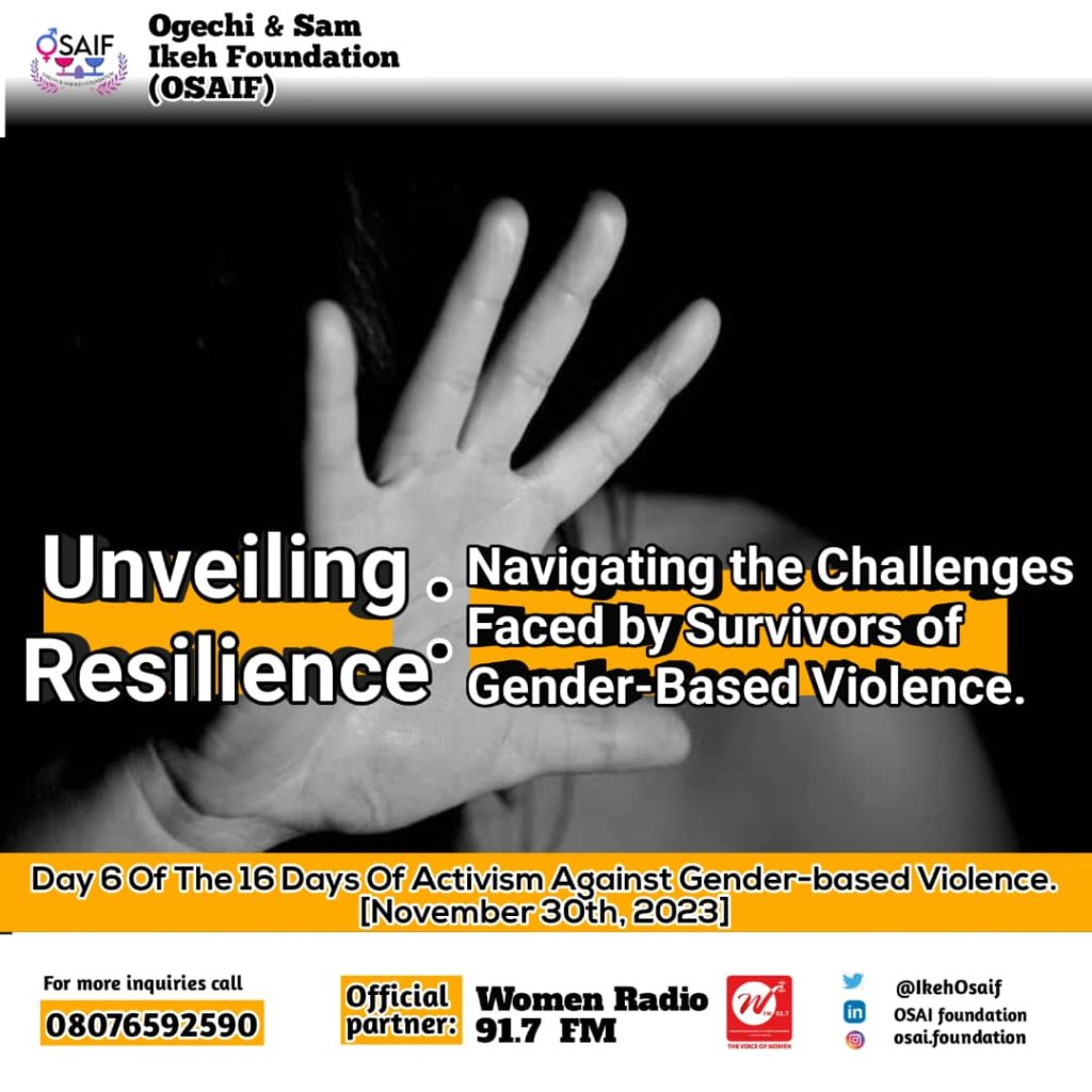 Day 6 of the 16 days of activism against gender based Violence