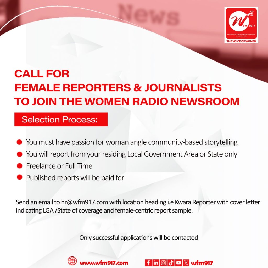 CALL FOR FEMALE REPORTERS & JOURNALISTS TO JOIN THE WOMEN RADIO NEWSROOM