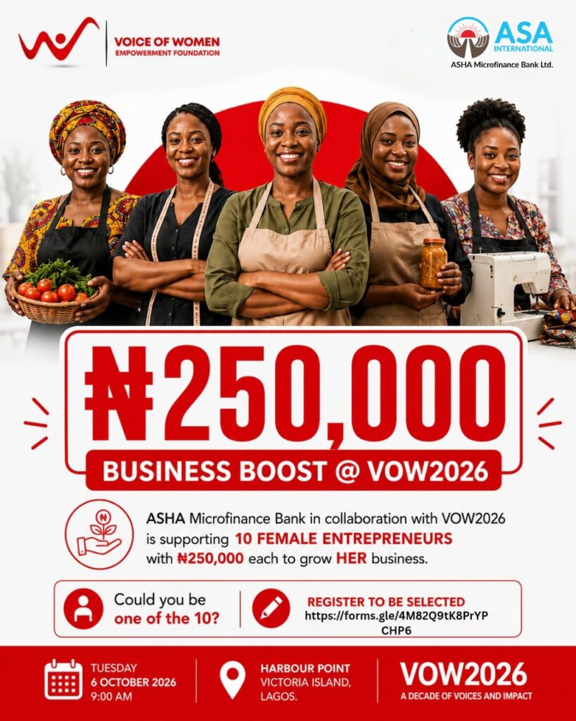 ₦250K GRANT FOR SMALL WOMEN ENTREPRENEURS!